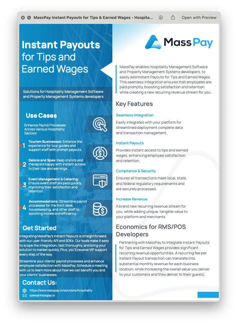 Hospitality Data Sheet Thumbnail