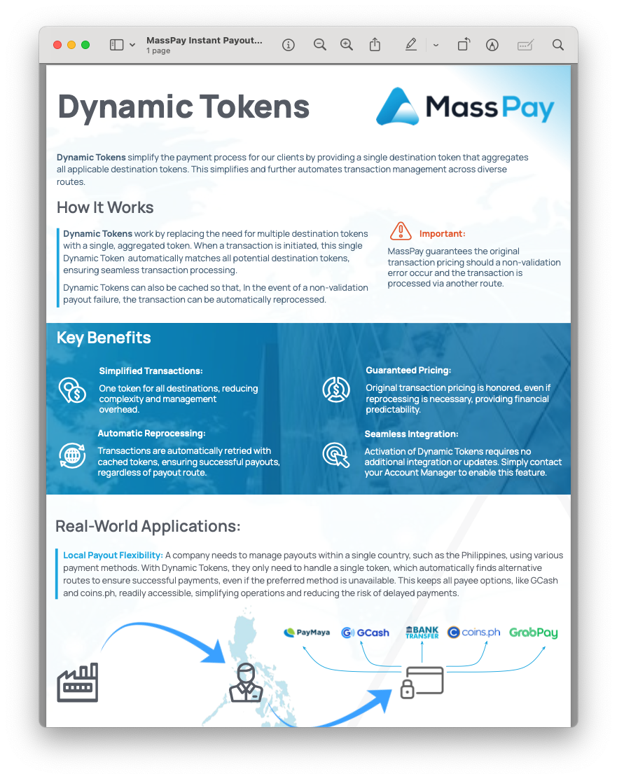 MassPay Dynamic Tokens Data Sheet Feature Image